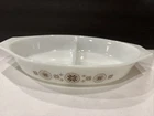 Pyrex TOWN & COUNTRY 1.5 Quart Glass DIVIDED CASSEROLE Dish NO LID Vintage