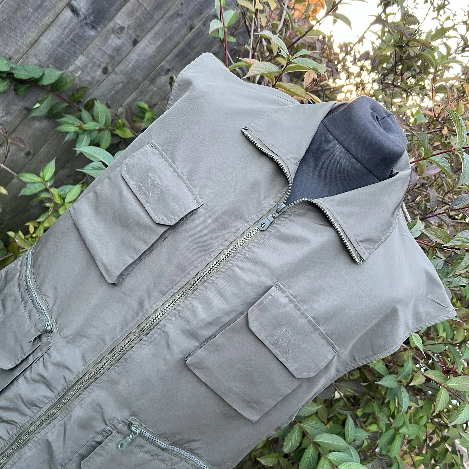 Googles Mens Khaki Utility Fishing Hunting Gilet Waistcoat Sleeveless Vest Sz 56