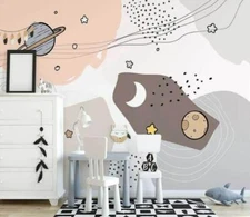 3D Moon Planet ZHU3361 Wallpaper Wall Mural Removable Self-adhesive Amy