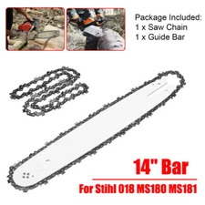 14 Inch Guide Bar + Saw Chain Set For STIHL MS170 MS180 MS190 MS191T MS200