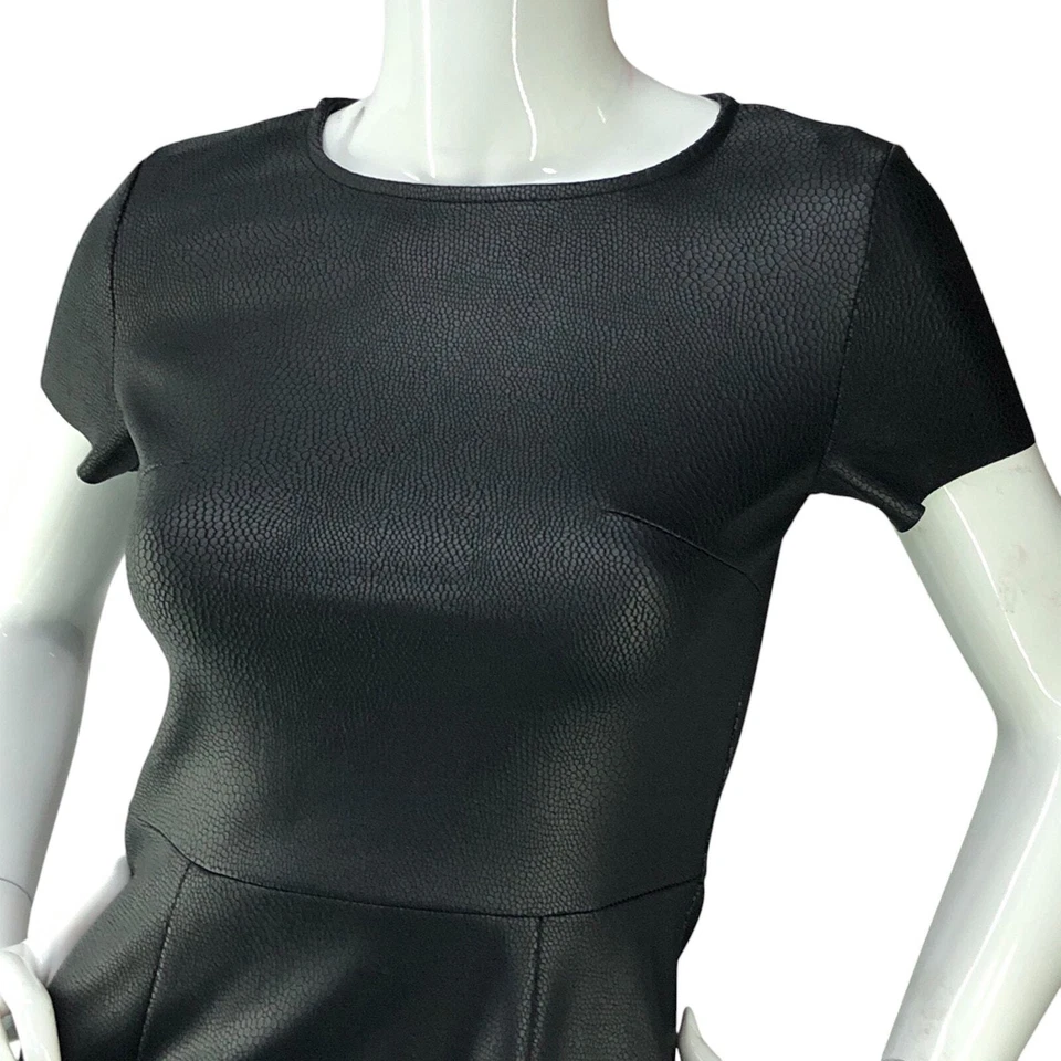 Vestido Rosie Harlow para mujer talla XS cuello redondo imitación cuero vegano elástico negro Foto 2 de 4