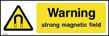 Warning Strong Magnetic Field Sign or Sticker - All Materials & Sizes. (WG33)