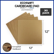 30 12x12 "EcoSwift" Brand Corrugated Cardboard Pads Filler Insert 12" x 12"