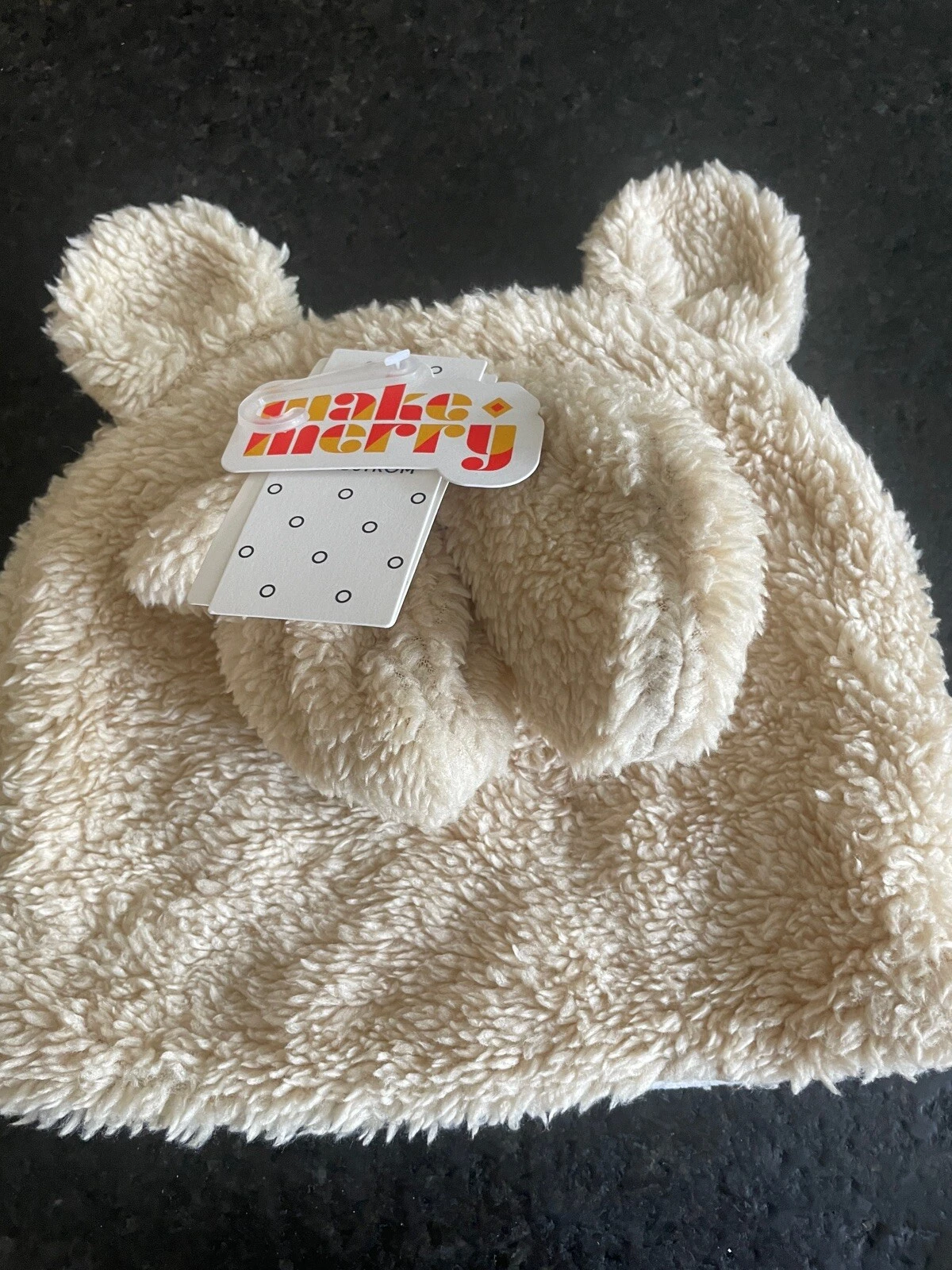 Nordstrom Teddy Bear Hat & Mittens 12-24 months NWT Tan
