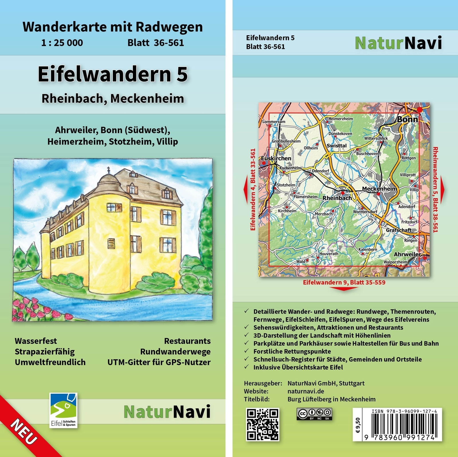 Eifelwandern 5 - Rheinbach, Meckenheim 1 : 25 000 | Naturnavi |