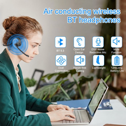 Auriculares de Conducción de Aire con Micrófono Desmontable Oreja Abierta Bluetooth 5.3 Auriculares Reino Unido - Imagen 6 de 22