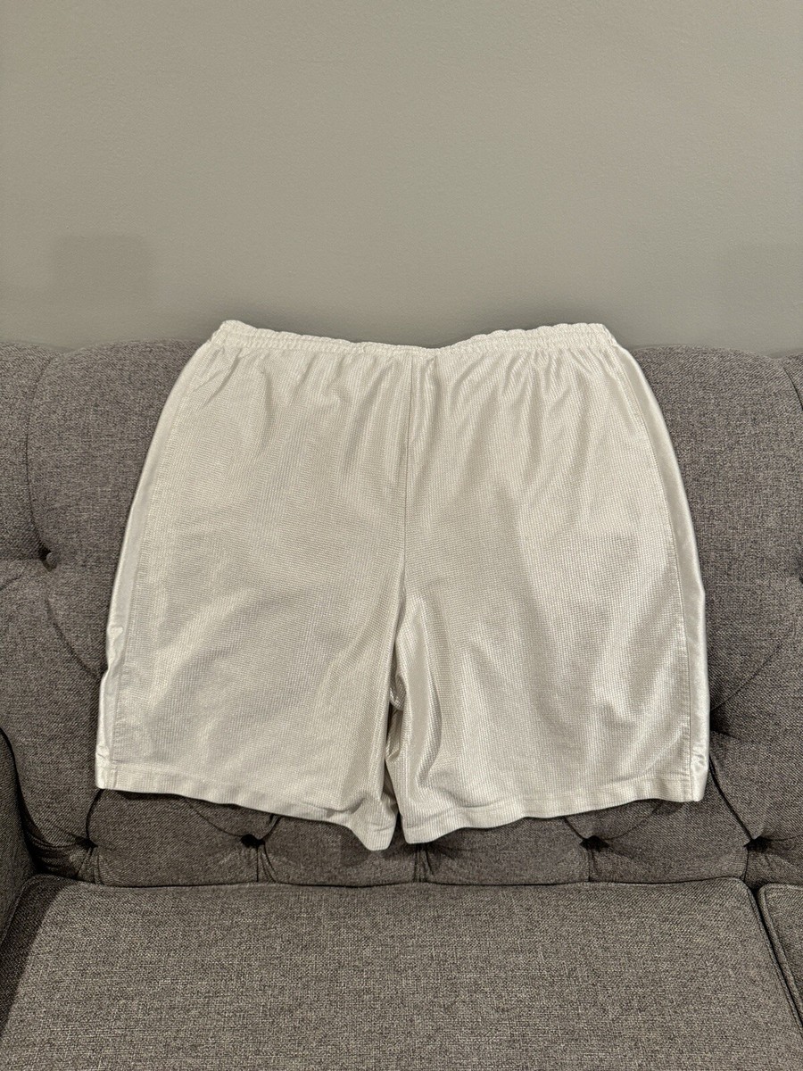 NIKE Y2K Shorts Silky Smooth L Glanz White Baggy 2000s