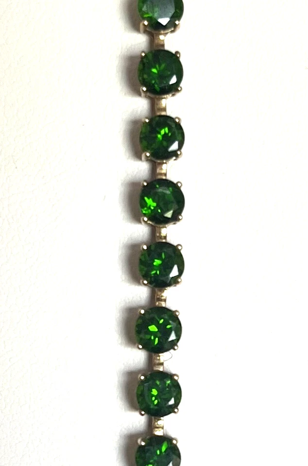 MARAVILLOSA PULSERA DE ORO AMARILLO DIOPSODIO CROMO NATURAL 8,60 TCW Foto 2 de 3