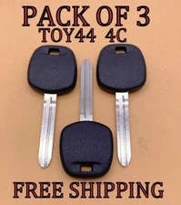 x3 NEW REPLACEMENT TOY43 4C CHIP TRANSPONDER IGNITION KEY FOR TOYOTA 89785-26020