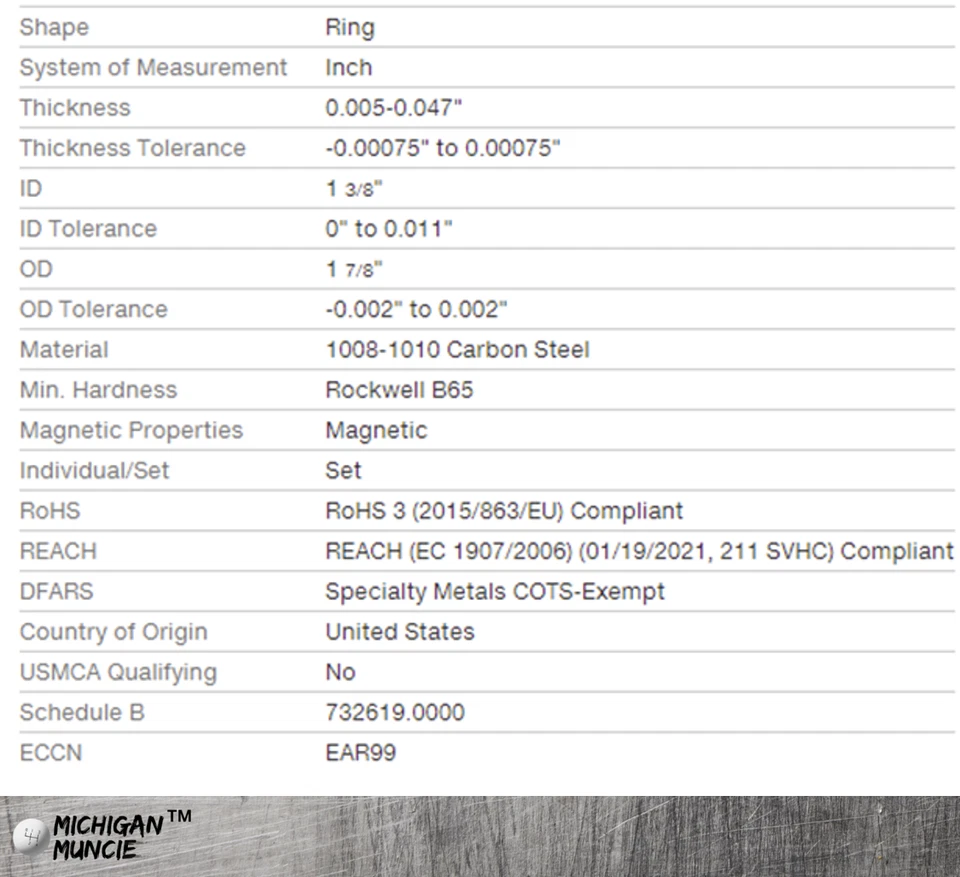 MUNCIE 4 SPEED INPUT SHAFT SHIM SET, PACK, ASSORTMENT, KIT - M20 M21 M22 M23 - Image 4 of 4