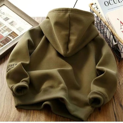 Winter Kids Thick Sweatshirt Autumn Boys Girls Wool Hoodies Print Pullover Tops - Picture 12 of 17