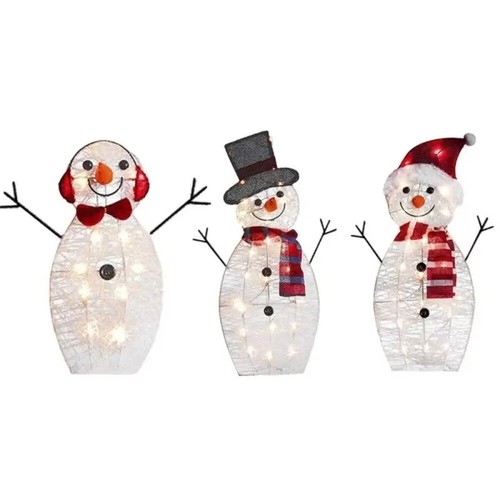 1/2/3 pcs LED Glowing Lighted Snowman Acrylic Garden Decoration Party Decor - Picture 5 of 22
