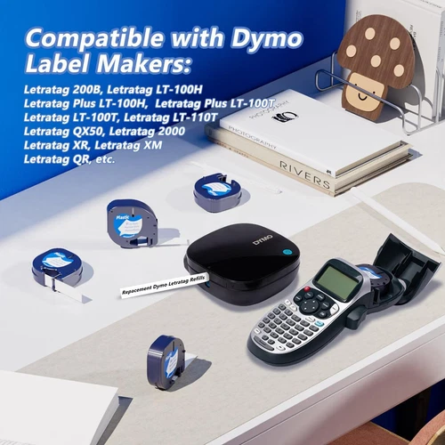 5 Stück Ersatz DYMO LetraTag Plus Mine 91331 Kunststoff Etiketten Band, 12 mm LT100H - Bild 2 von 18