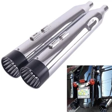 SHARKROAD Exhaust 4.5" Slip On Mufflers For Harley Touring 95-16 Nice Deep Loud