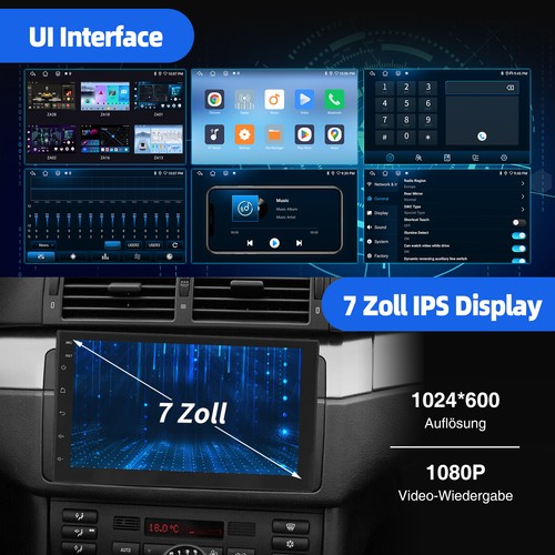 7" Doppel 2Din Autoradio Bluetooth 4G 6+128G Apple Carpaly Android 14 MIK Kamera - Bild 5 von 11