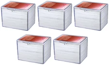 5 Ultra PRO 150 Count Hinged Clear Storage Boxes Case Holder Sports Trading