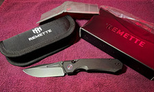 Remette Rhino Black Pocket Knife G10 Scales D2 Blade Button Liner Lock. Bnib Remette Rhino Black Pocket Knife G10 Scales D2 Blade Button Liner Lock. Bnib