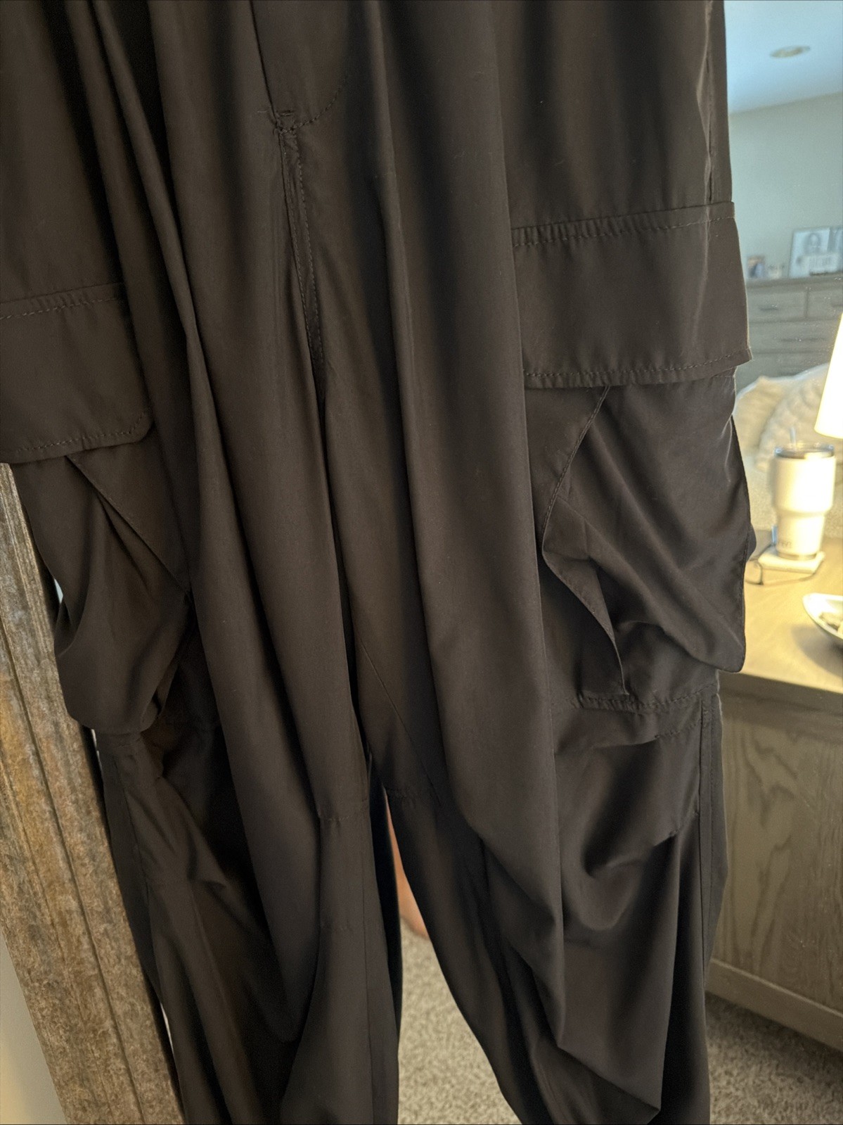 Zara Black Baggy Lightweight Cargo Jogger Pants High Waist  M-L Sold Out image 3