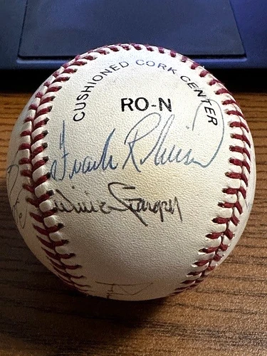 HALL OF FAME 4 SIGNED AUTOGRAPHED ONL BASEBALL!  STARGELL, BROCK, HUNTER, ETC!