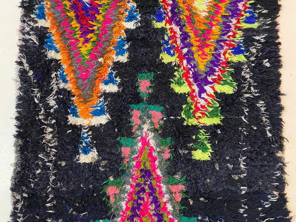 Traditionnel Moroccan Runner Rug ,Mid Century Modern Rug,Boho Chic Rug, 2'5x9'ft - Image 3 of 4