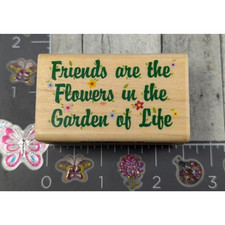 Inkadinkado Friends Are Flowers Garden Life Rubber Stamp Wood K48