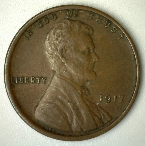 1917 Lincoln Wheat Cent Coin 1c US Penny Extra Fine Circulated XF Condition