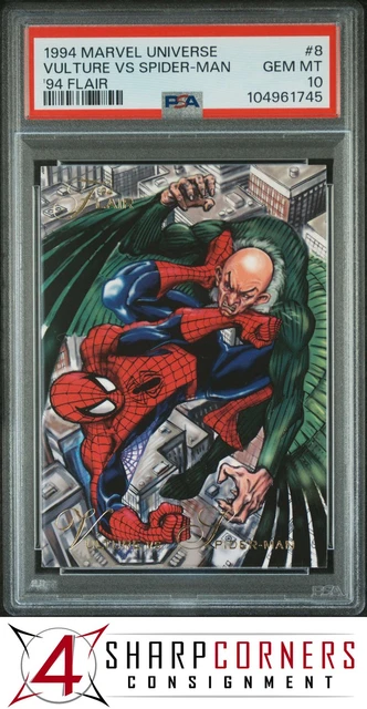 1994 MARVEL UNIVERSE '94 FLAIR #8 VULTURE VS SPIDER-MAN PSA 10
