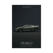 Lamborghini Diablo Poster – Retro Italian Supercar Wall Art Print, Exotic Decor