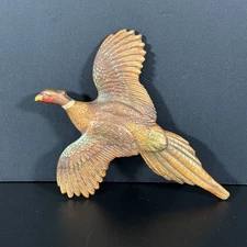 Vintage Flying PHEASANT Wall Hanging Bird Figure MCM Rustic Cabin Home Decor 8in