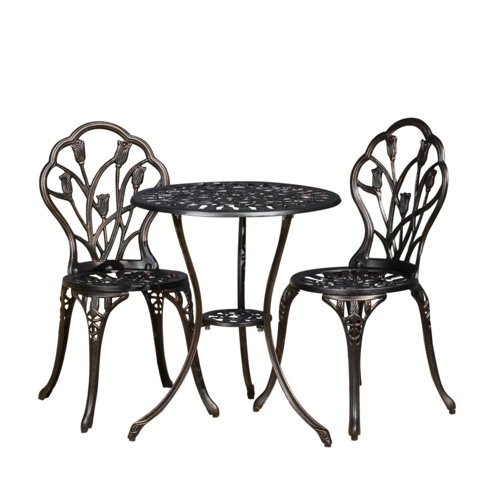 Nassau 3-Pc Bistro Set: Cast Iron Charm - Image 2 of 4