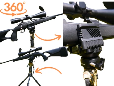MYŁKUS Jagd Zielstock dreibein automatische Fiery Deer 4 + halterung + Kugelkopf