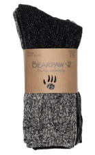 BEARPAW Women's Boot Sock, 6-pair, Black, Fits shoe size 4-10