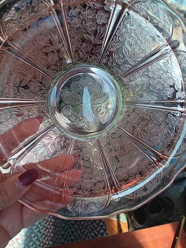 CHERRY BLOSSOM PINK DEPRESSION GLASS SERVING BOWL # 1931