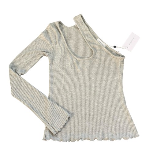 LOVERS + FRIENDS One Shoulder Top Ribbed Asymmetrical Cutout Long Sleeves XS NWT - Picture 1 of 9