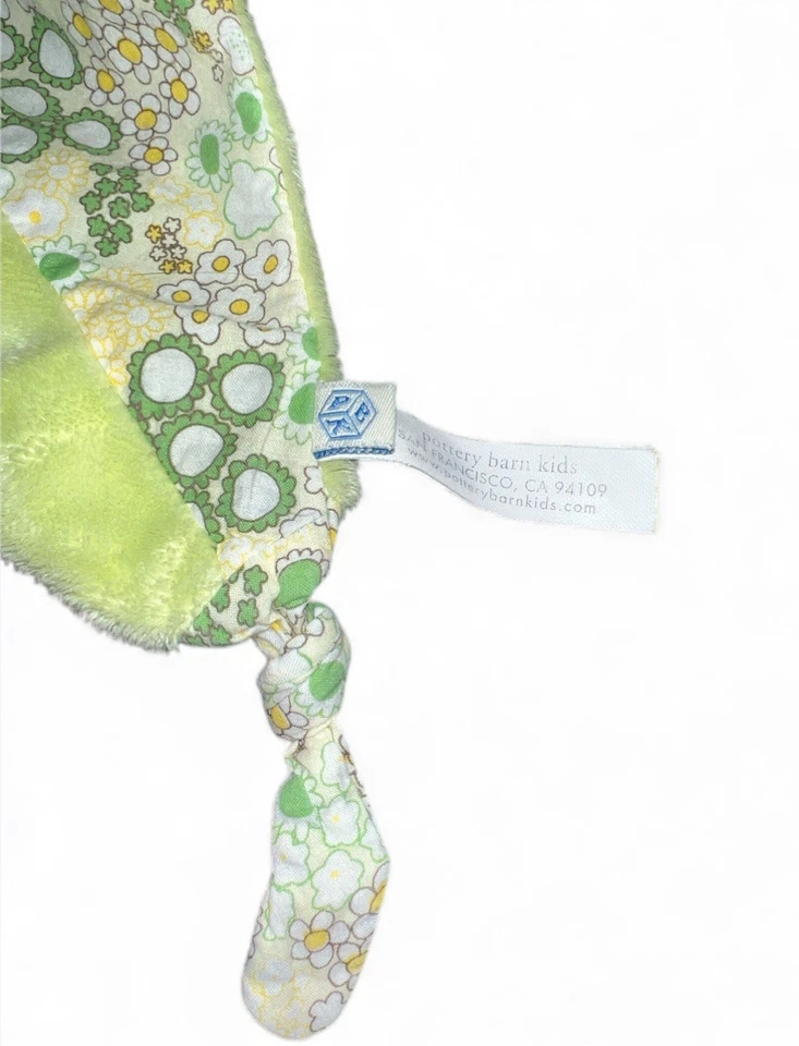 Raro Pottery Barn Niños Tortuga Verde Floral Sombrero Lovey/Manta de Seguridad Anudada Foto 4 de 4