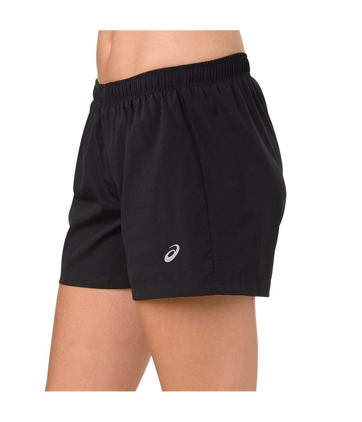 Pantaloncini da allenamento sportivi ASICS donna argento logo 4 pollici