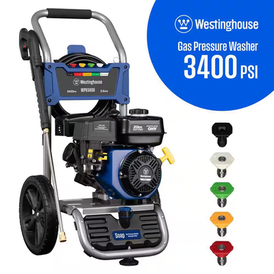 #ad 3400 PSI 2.6 GPM Gas Powered Axial Cam Pump Cold Water Pressure Washer with Soap $352.49