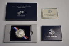2005-P Chief Justice John Marshall 90% Silver Dollar UNCIRCULATED Coin Box & COA