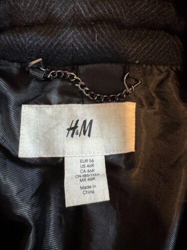 H&M Men's Pea Coat, Dark Blue, 46R - Picture 3 of 3