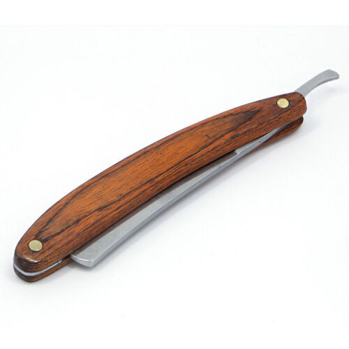 Cuchillo de afeitar plegable de acero inoxidable estilo vintage estilo recto - Imagen 7 de 8
