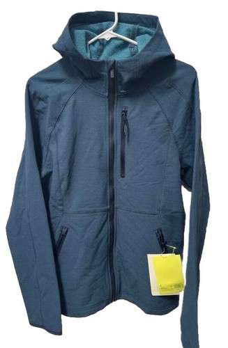 Herren blau/türkis gewebtes Fleece durchgehender Reißverschluss Hoodie Mantel Jacke Größe S All in Motion - Bild 2 von 10