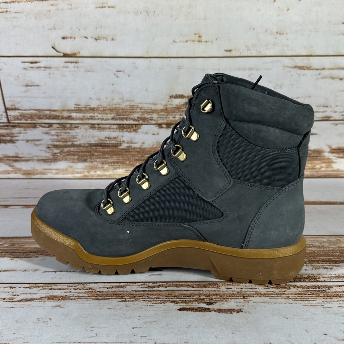靴 Timberland Field boots Timberland Mens Field Boot Lace Up Dark Blue Nubuck Size 12