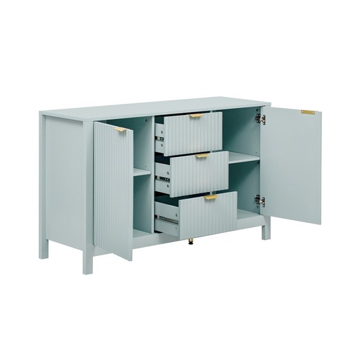 Entryway Cabinet 3 Adjustable Shelves, 3 Drawers & Soft-Close Doors for Study - Picture 54 of 60