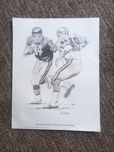 VINTAGE LOT Of 2 CHICAGO BEARS FOOTBALL PLAYERS SKETCHES (1981 SHELL OIL PROMO)