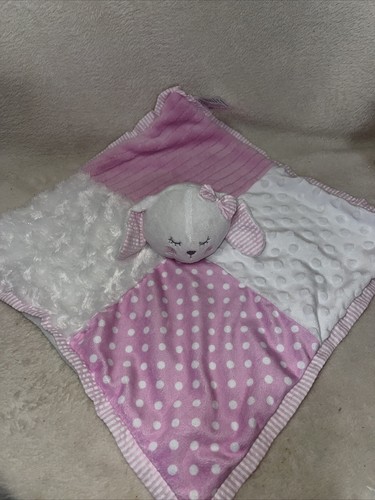 Crown & Ivy Pink &White Bunny Pink Stripe Ears, Polka Dot & Plush Security Lovey - Picture 4 of 10