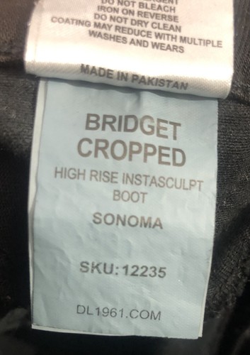 Marianna Hewitt DL1961 Blk Jeans Bridget Cropped High Rise Boot SZ23 Instasculpt - Picture 7 of 15