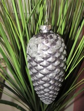 Blown glass ornament. Pinecone.