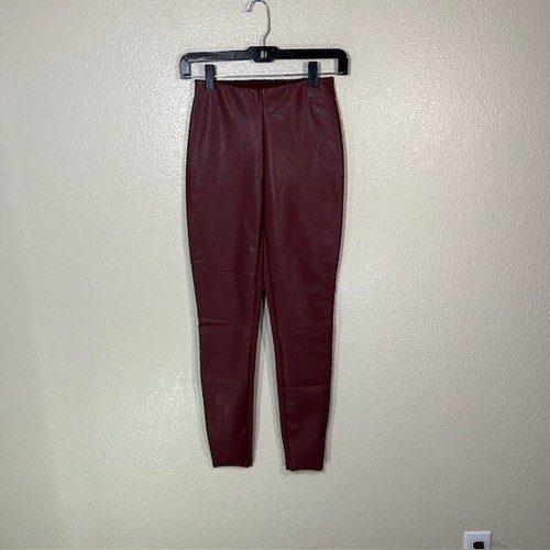 Wolford Faux Leather Leggings Pants Womens 4 Panel Pull On Red - 第 1/5 張圖片