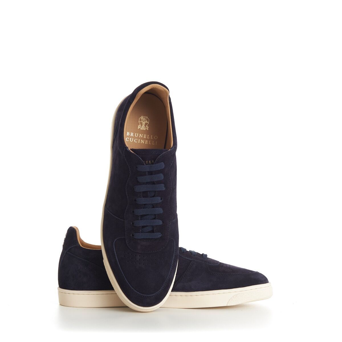 BRUNELLO CUCINELLI 995$ Blue Low-top Sneakers - Logo, Washed BRUNELLO CUCINELLI 995$ Blue Low-top Sneakers - Logo, Washed