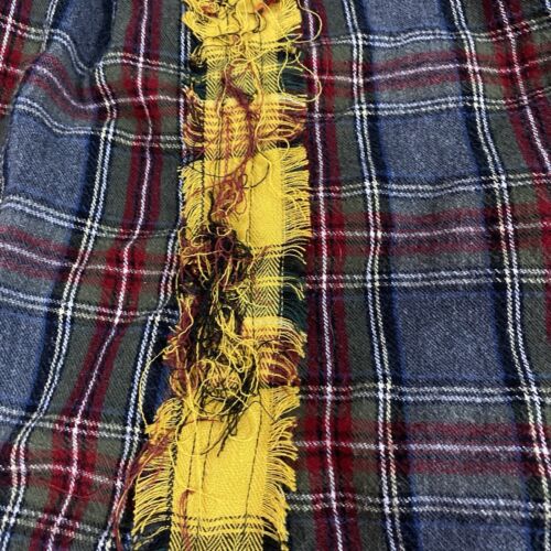 Upcycled Flannel Shirt Womens XL Shacket Peace Love Beach Gray Country Grunge - Picture 14 of 18